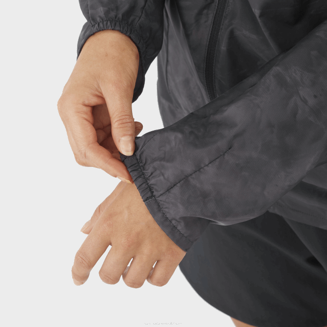 SalomonLF4H854 kadın rüzgar ceketi - bonatti çapraz rüzgar periskop/ao/koyu siyah