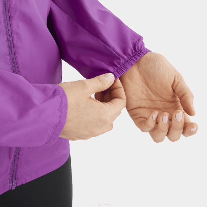 SalomonLF4H856 kadın rüzgar ceketi - bonatti çapraz rüzgar köpüklü üzüm