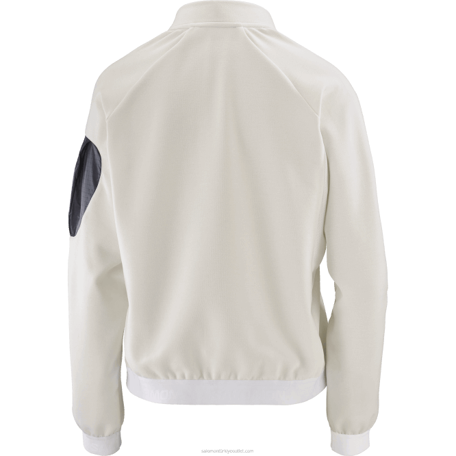 SalomonLF4H859 tam boy fermuarlı orta katman kadın ceketi - equipe beyaz/koyu siyah