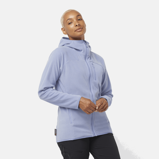 SalomonLF4H860 Kapşonlu Kadın Orta Katman Ceketi - Anahat Polartec İngiliz malikanesi