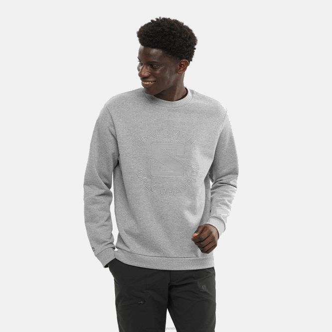 SalomonLF4H869 Bisiklet Yaka Kadın Kazak - Outlife Logo Summer Heather orta gri/melanj