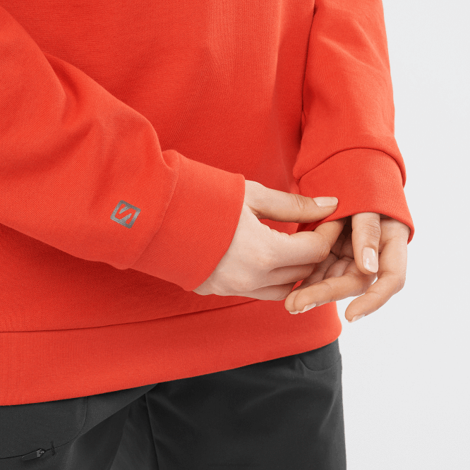 SalomonLF4H875 Kadın bisiklet yaka kazak - outlife logo yaz aura turuncu