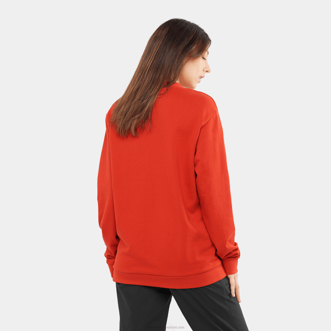 SalomonLF4H875 Kadın bisiklet yaka kazak - outlife logo yaz aura turuncu