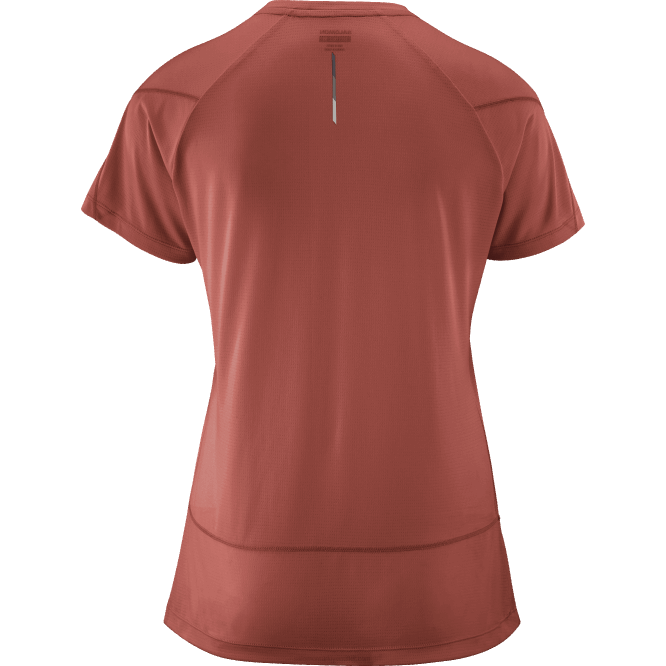 SalomonLF4H881 kısa kollu kadın tişörtü - çapraz koşu acı sos