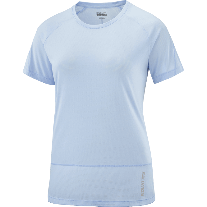 SalomonLF4H882 kısa kollu kadın tişörtü - çapraz koşu chambray mavisi/melanj