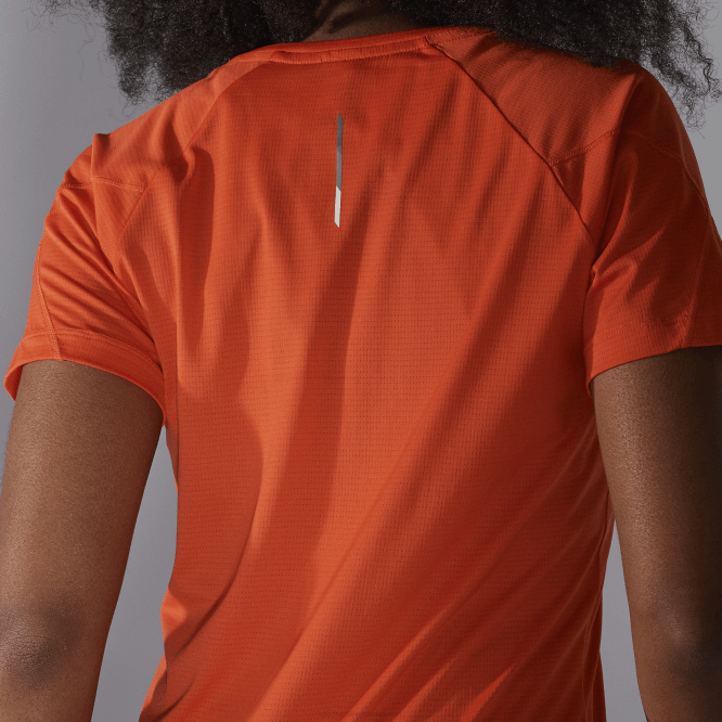 SalomonLF4H887 kısa kollu kadın tişörtü - çapraz koşu ateşli kırmızı