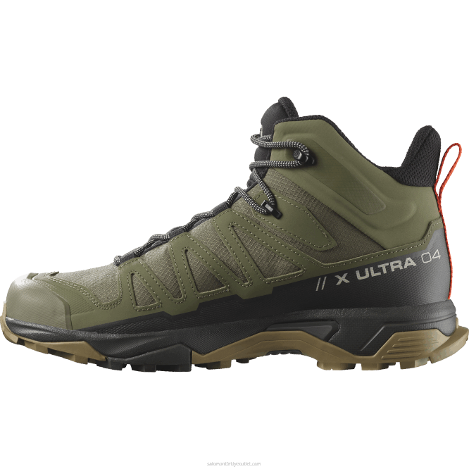 SalomonLF4H9 erkek yürüyüş botları - x ultra 4 orta gore-tex derin liken yeşili/turba/yosun