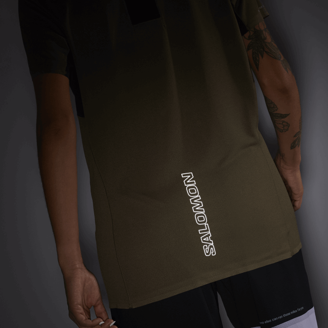 SalomonLF4H910 kısa kollu kadın tişörtü - shortney üzüm yaprağı