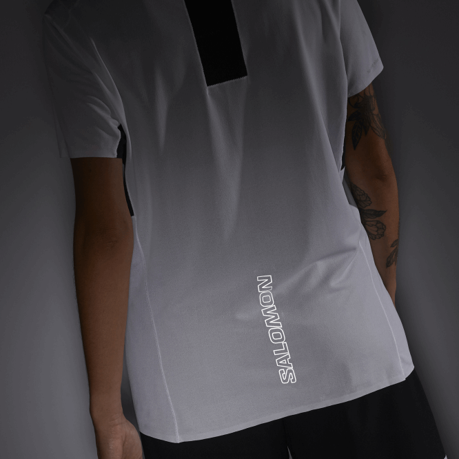 SalomonLF4H911 kısa kollu kadın tişörtü - shortney beyaz/koyu siyah