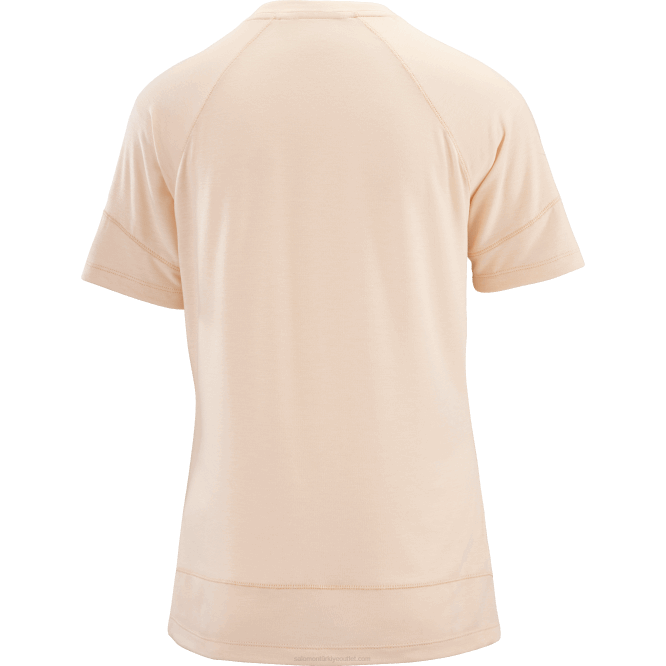 SalomonLF4H912 Kısa kollu kadın tişörtü - runlife krem rengi/melanj