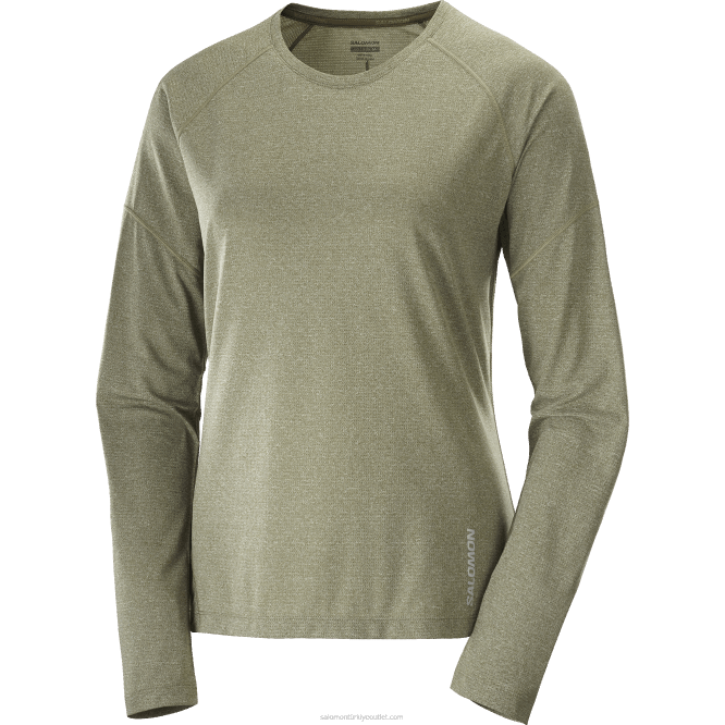 SalomonLF4H915 uzun kollu kadın tişörtü - çapraz koşu üzüm yaprağı/funda