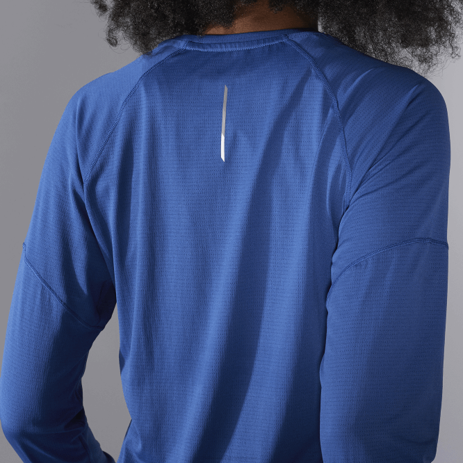 SalomonLF4H920 uzun kollu kadın tişörtü - çapraz koşu donanma şakayık