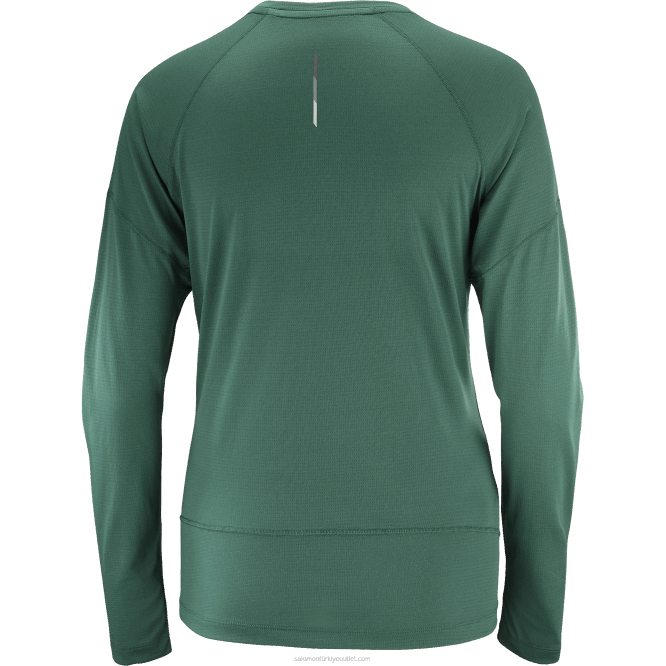 SalomonLF4H921 uzun kollu kadın tişörtü - çapraz koşu kızılçam çamı