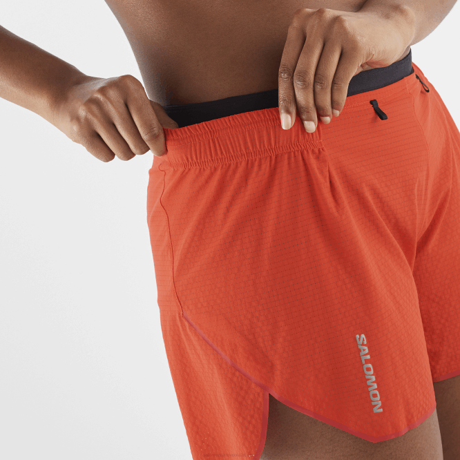 SalomonLF4H963 kadın şortu - sense aero 5 ateşli kırmızı
