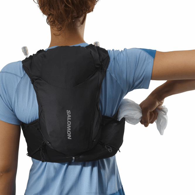 SalomonLF4H967 mataralı kadın koşu yeleği - adv skin 12 siyah/abanoz