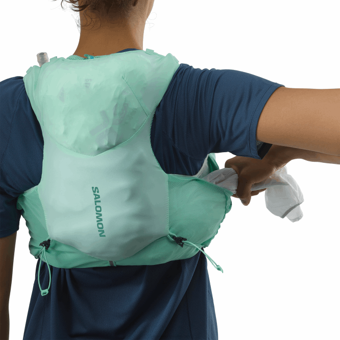 SalomonLF4H970 mataralı kadın koşu yeleği - adv skin 5 plaj camı/abanoz/havuz mavisi