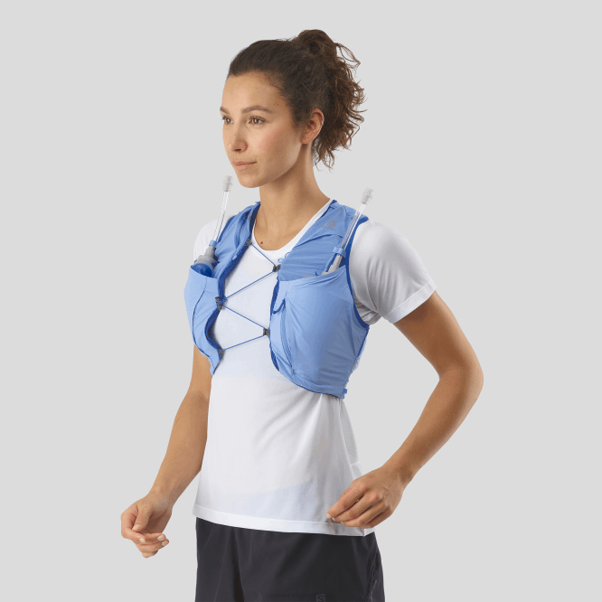 SalomonLF4H975 mataralı kadın koşu yeleği - sense pro 5 Provence/abanoz/deniz mavisi