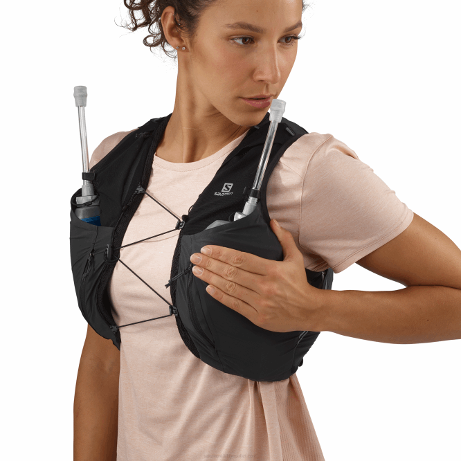 SalomonLF4H979 mataralı kadın koşu yeleği - sense pro 10 siyah/abanoz