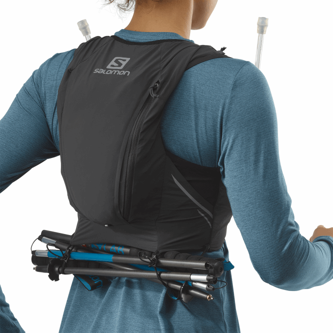 SalomonLF4H979 mataralı kadın koşu yeleği - sense pro 10 siyah/abanoz