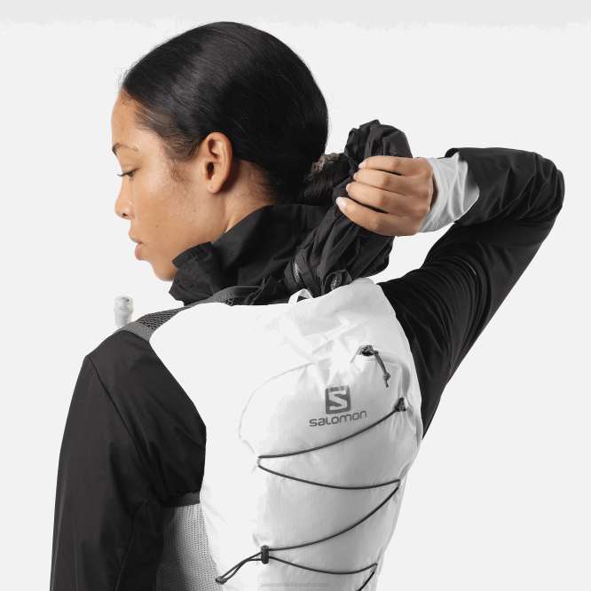 SalomonLF4H982 mataralı kadın koşu yeleği - active skin 8 beyaz/abanoz