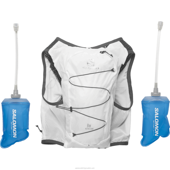 SalomonLF4H982 mataralı kadın koşu yeleği - active skin 8 beyaz/abanoz