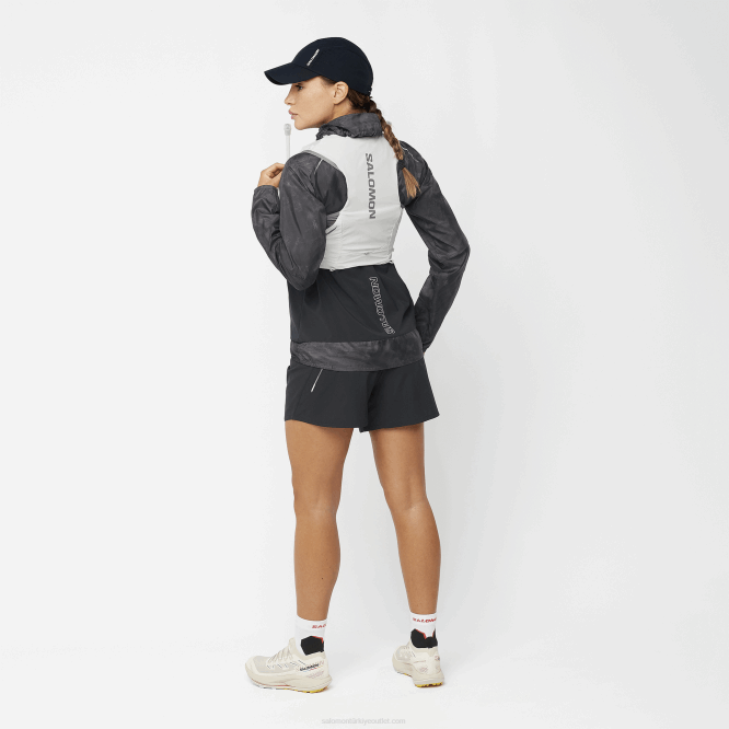 SalomonLF4H983 mataralı kadın koşu yeleği - active skin 8 siyah