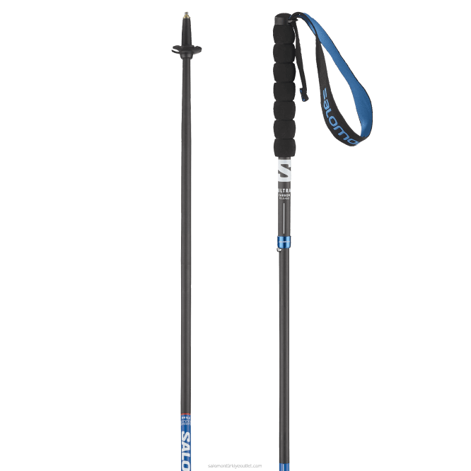 SalomonLF4H995 kadınlar için arazi koşusu yürüyüş direkleri - ultra karbon katlanabilir mavi