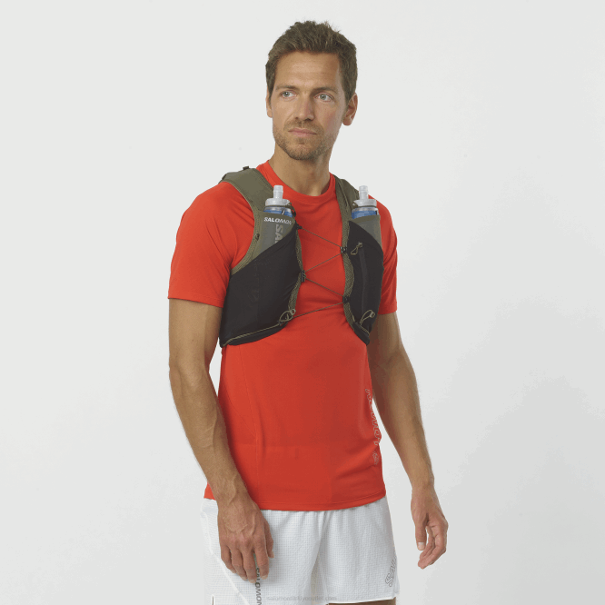 SalomonLF4H319 mataralı erkek koşu yeleği - adv skin 5 üzüm yaprağı/siyah