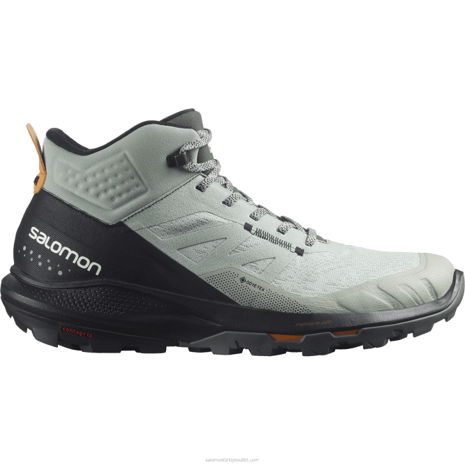 SalomonLF4H31 erkek yürüyüş botları - outpulse mid gore-tex ferforje/siyah/canlı turuncu