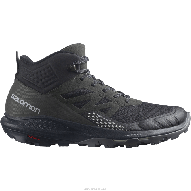 SalomonLF4H33 erkek yürüyüş botları - outpulse mid gore-tex siyah/abanoz/vanilyalı buz
