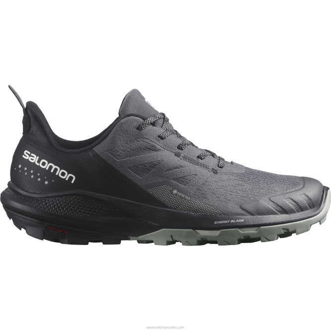 SalomonLF4H44 erkek yürüyüş ayakkabısı - outpulse gore-tex mıknatıs/siyah/dövme demir