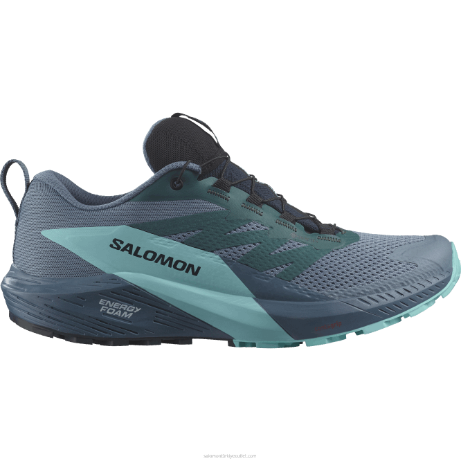 SalomonLF4H1445 erkek patika koşu ayakkabısı - sense ride 5 gore-tex karbon/mavi parlaklık/çin mavisi