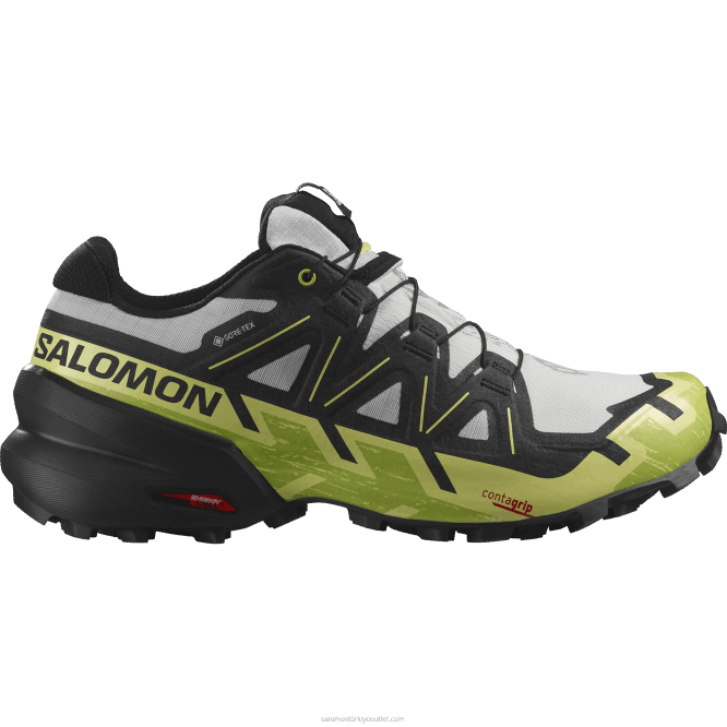 SalomonLF4H1468 erkek patika koşu ayakkabısı - speedcross 6 gore-tex ay kayası/siyah/güneşli kireç