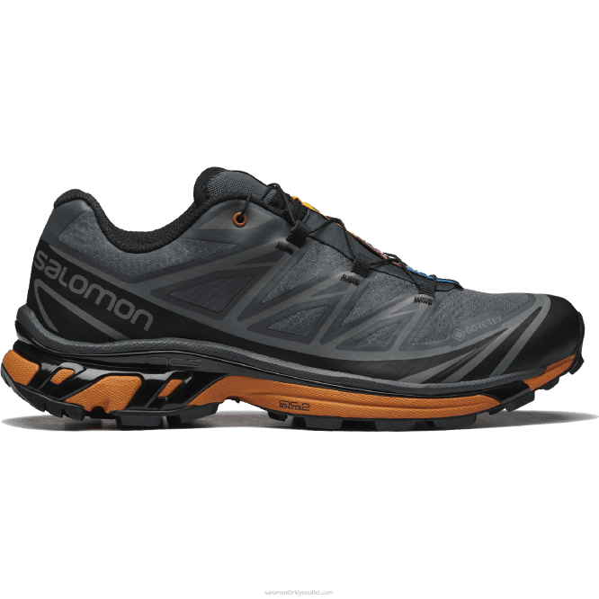 SalomonLF4H126 erkek spor ayakkabı - xt-6 gore-tex yardımcı programı siyah/abanoz/marmelat