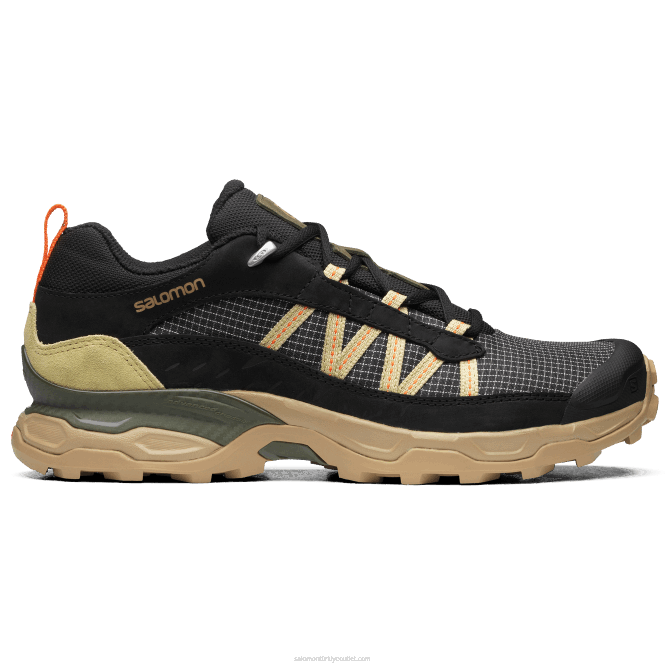 SalomonLF4H170 erkek spor ayakkabı - barınak alçak deri siyah/yosun/pırasa yeşili