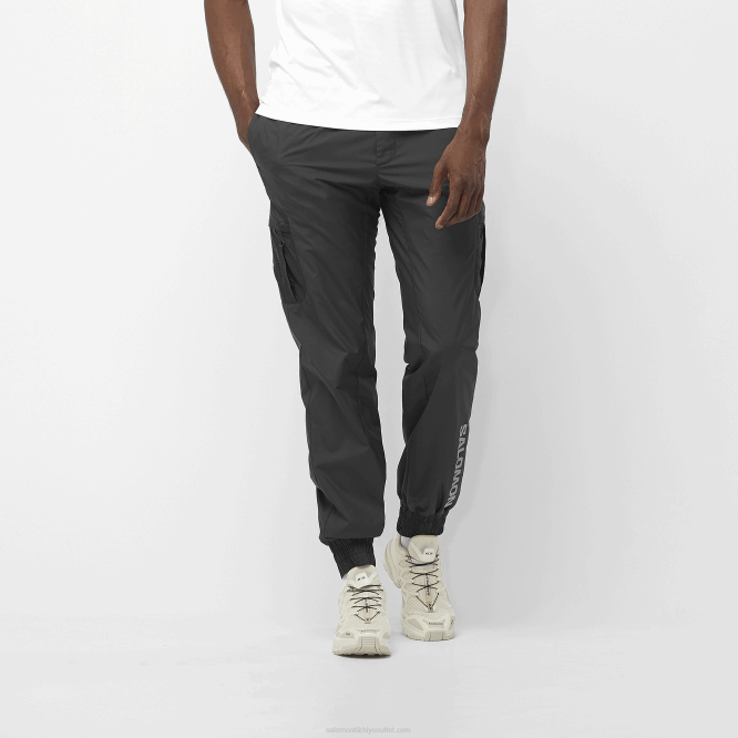 SalomonLF4H247 erkek pantolonu - donatmak koyu siyah/beyaz