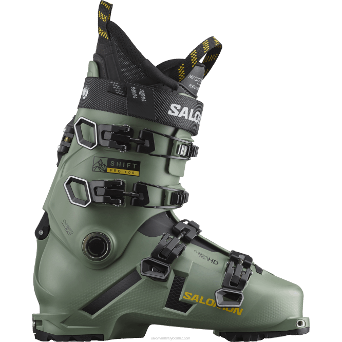SalomonLF4H1232 erkek freeride botları - shift pro 100 at yağ yeşili/siyah/güneş enerjisi