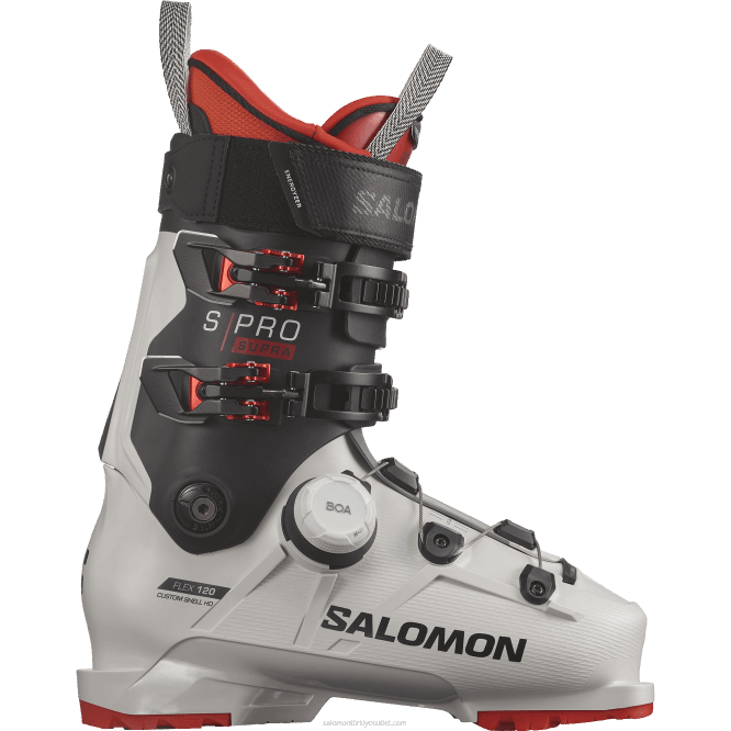 SalomonLF4H1238 erkek pist botu - s/pro supra boa 120 gri aurora/siyah/kırmızı