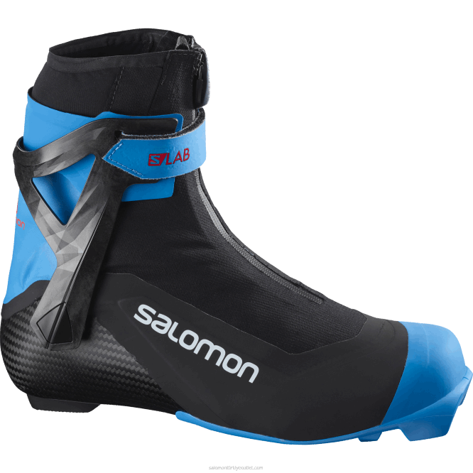 SalomonLF4H697 erkek nordic kayak botu - s/lab carbon skate el siyah/işlem mavisi