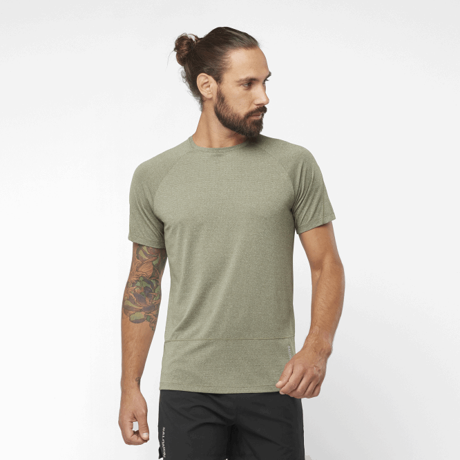 SalomonLF4H237 kısa kollu erkek tişörtü - çapraz koşu üzüm yaprağı/funda