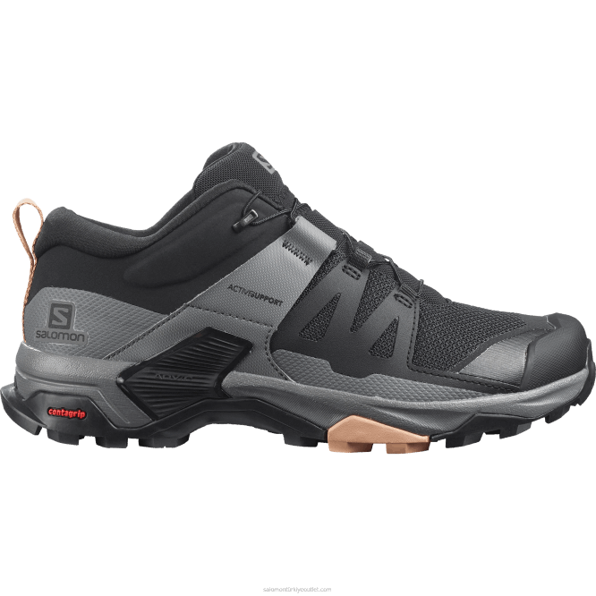 SalomonLF4H1119 kadın yürüyüş ayakkabısı - x ultra 4 siyah/sessiz gölge/sirocco