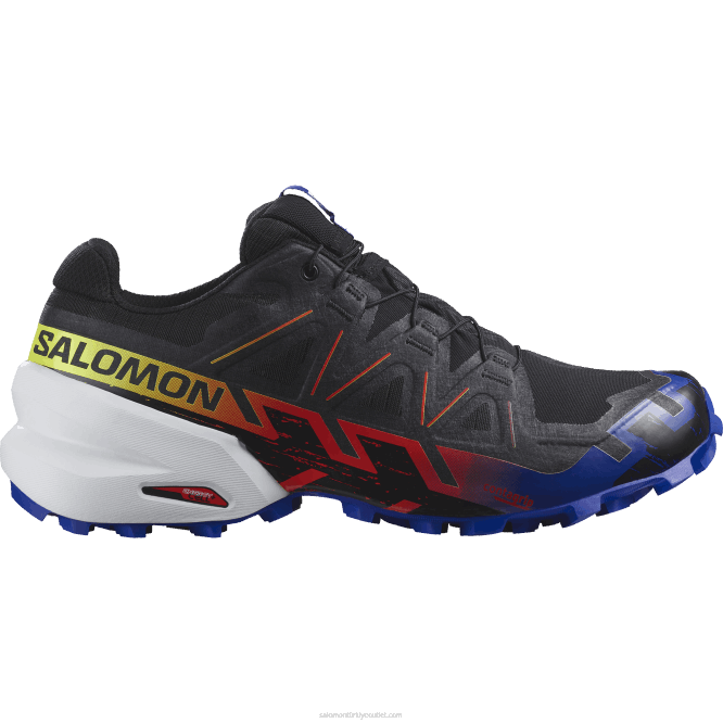 SalomonLF4H1509 Kadın arazi koşu ayakkabısı - speedcross 6 gore-tex blue fire siyah/web'de gezinme/güvenlik sarısı