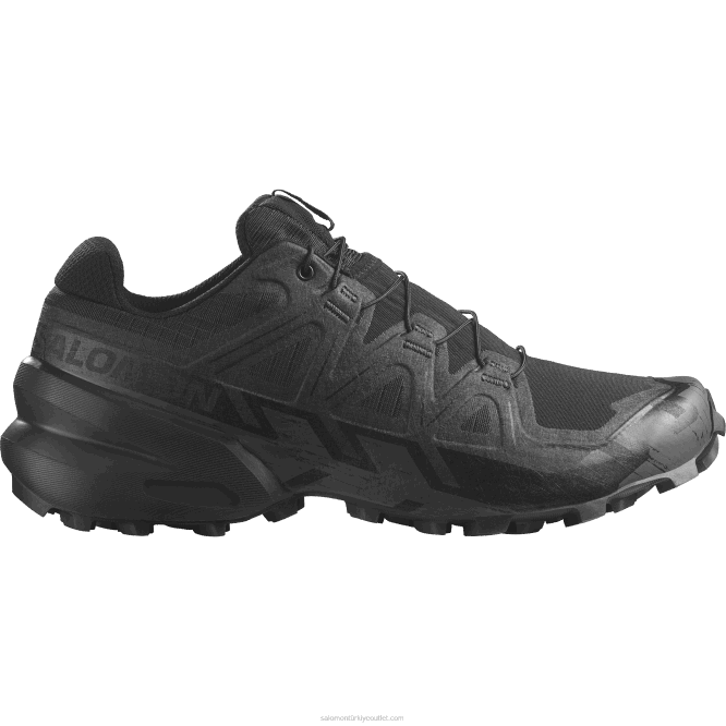 SalomonLF4H804 Kadın arazi koşu ayakkabısı - speedcross 6 force siyah/hayalet