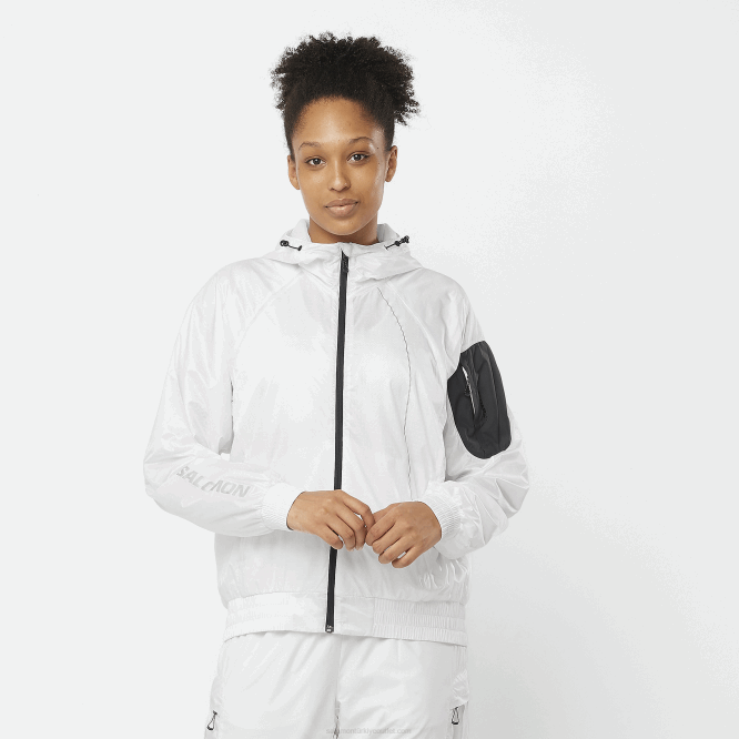SalomonLF4H833 kadın rüzgarlık ceketi - donatmak beyaz/koyu siyah