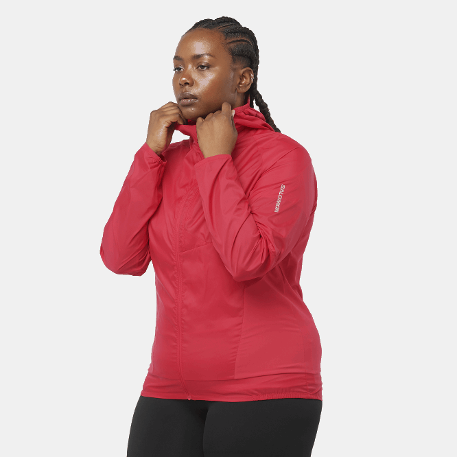 SalomonLF4H851 kadın rüzgar ceketi - bonatti çapraz rüzgar jalapeno kırmızısı